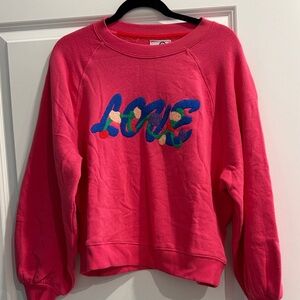 NWT just Madison Pink Love Graphic Sweatshirt sz l